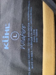 Kuhl T-Shirt Mens Large Blue Wildfibre Organic Cotton Logo Short Sleeve Crewneck