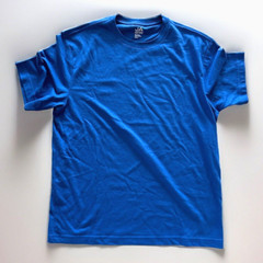 John Ashford Men’s T-Shirt Easy Care Blue – Mens Small – Cotton Poly Blend