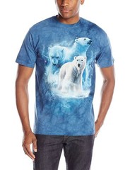 Mountain White Polar Bear Collage Arctic Blue Cotton Animal T-Shirt Adult S-3X