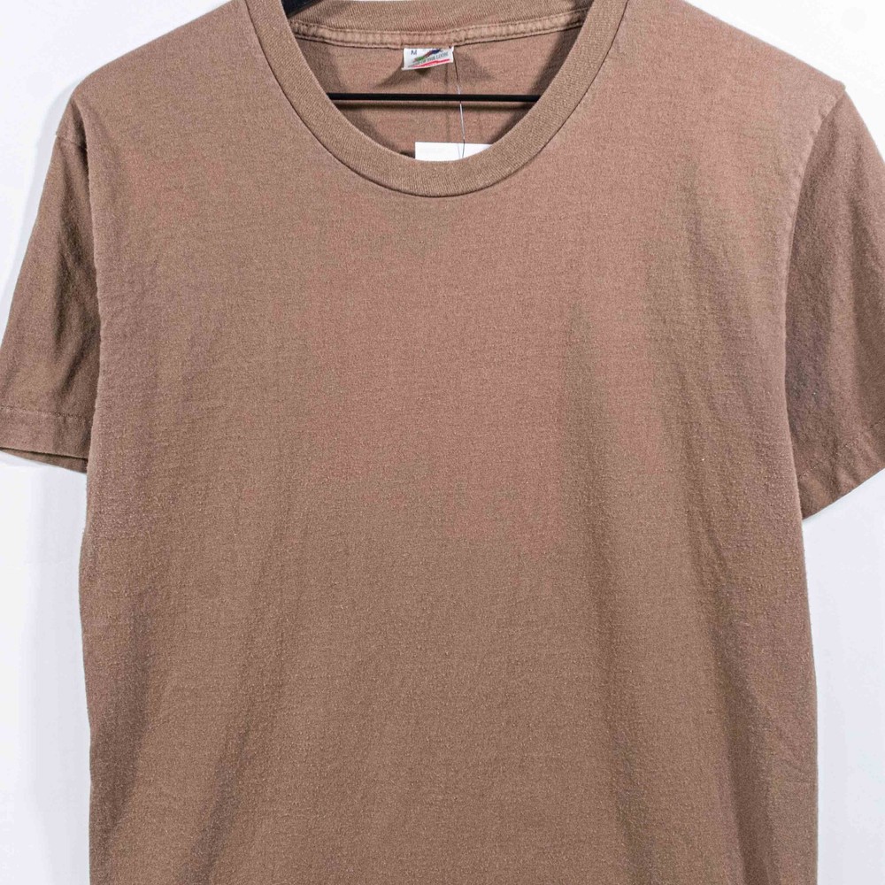 Fruit of The Loom Blank Brown Tonal T-Shirt Medium VTG 90s Streetwear Grunge