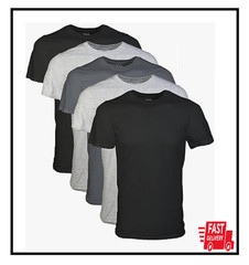 Gildan Men’s Crew T-Shirts Multipack Style G1100 Assorted Black 5-Pack, X-Large