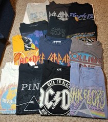 13 Pc Classic Rock Distressed Thrashed Workwear Tees AC/DC Def Leppard Van Halen