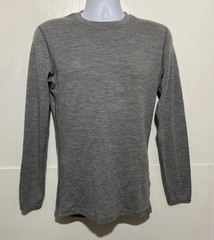 Meriwool Layers 250G Grey Merino Wool Base Layer Long Sleeve Shirt Grey Mens M