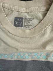 LIRA Graphic Tee Palm Tree T-Shirt Beige Grey Pink Blue Size Small