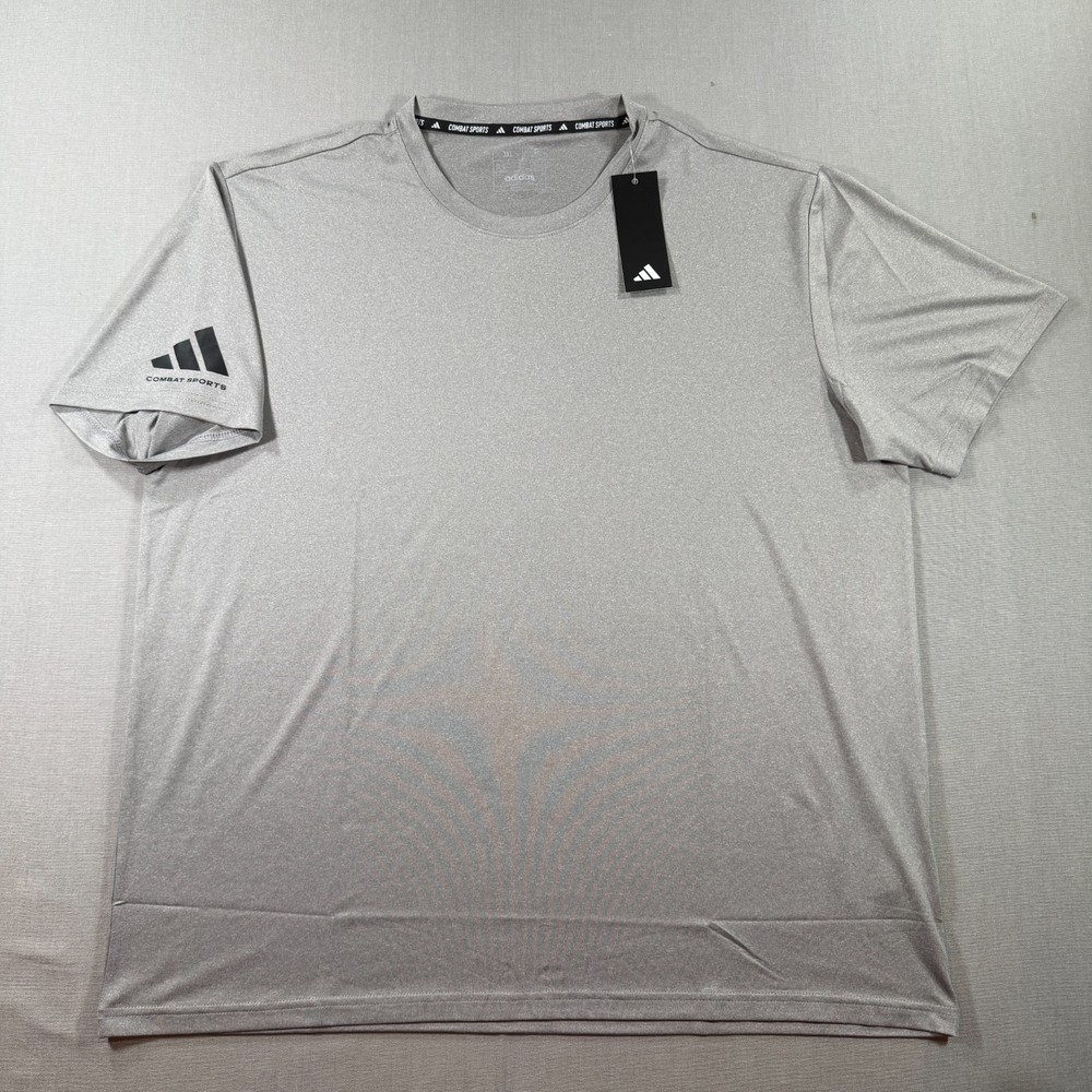 NWT Adidas Promo T Shirt Mens 3XL Gray Combat Sports Stretch Breathable Fighting