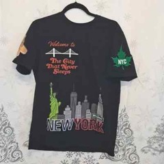 Eternity BC/AD New York NY Elements Black T Shirt Men NYC Patches Art Tee