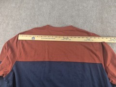 Orvis Midweight T-shirt Men Sz XXL Dark Navy/Peach Long Sleeves Cotton Pocket