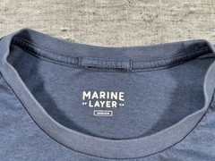 Marine Layer Shirt Mens Medium Blue Big Sur California Short Sleeve Beachy