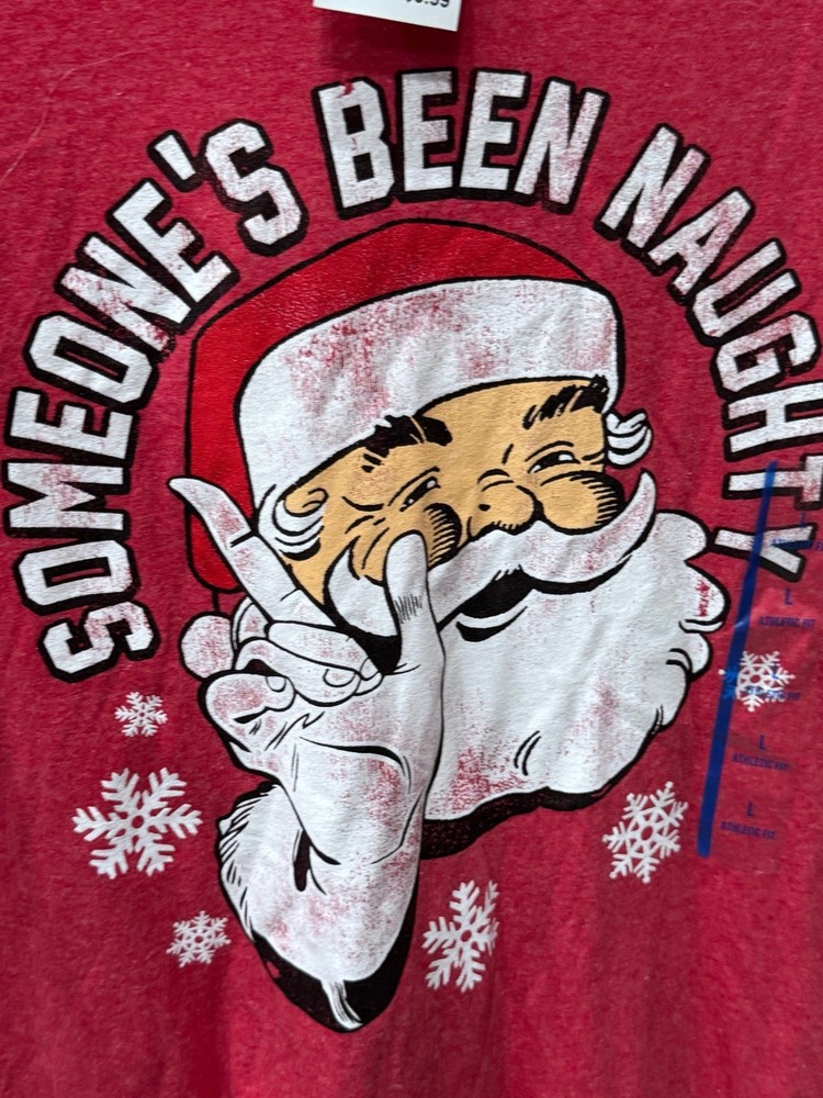 NWT Fifth Sun Santa Claus Someone Been Naughty TEE T SHIRT Large L