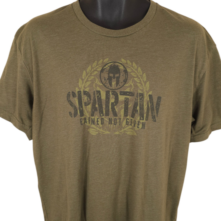 Spartan Race T Shirt Mens Size XL Green Earned Not Given