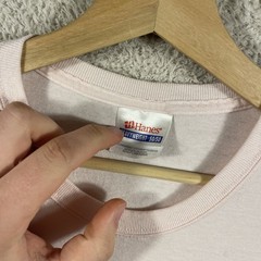 Vintage Hanes Blank T-Shirt Adult Large Pink Heavyweight 50/50 Y2K 90’s Classic