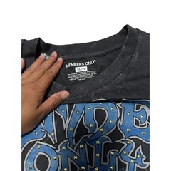 Members Only Men’s “Dead Liberty” Skull Graphic T-Shirt Acid Wash Black/Grey XL