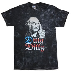 DILLY DILLY GEORGE WASHINGTON CRYSTAL WASH T-SHIRT BEER DRINKING PATRIOT S-3XL