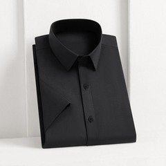 New Men’s Business Casual Solid Color Short Sleeved Shirt for Summer Fashion No