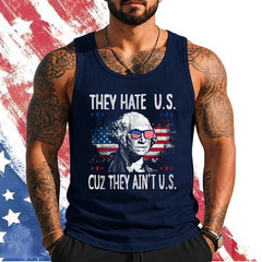 They Hate Us Cuz They Ain’t Us Funny 4th Of July Usa Flag Tank Top