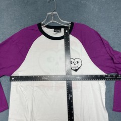 Volcom Till Death Do Us Party T Shirt Mens Medium White Purple Raglan Sleeve