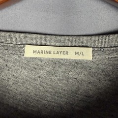 Marine Layer Signature Crewneck T Shirt Mens Medium Large Heather Gray Soft