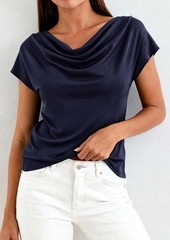 Womens Tops Dressy Casual Clothing 2026 Summer Cowl Neck Short Sleeve Blouses…