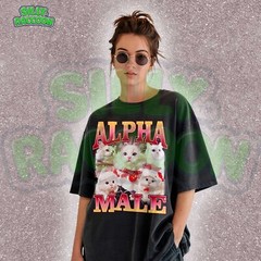 Sarcastic Cat Meme Shirt for Men, Ironic Alpha Male Kitten Tee, Funny Gift