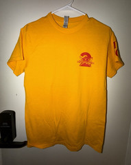 Gildan DryBlend Yellow US Marine Corps Graphic Logo T-Shirt Unisex S Crew Neck