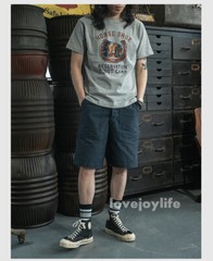 NON STOCK US Retro Heavy Cotton T-Shirt Painted Chieftain/Horse Shoe Basic Tee