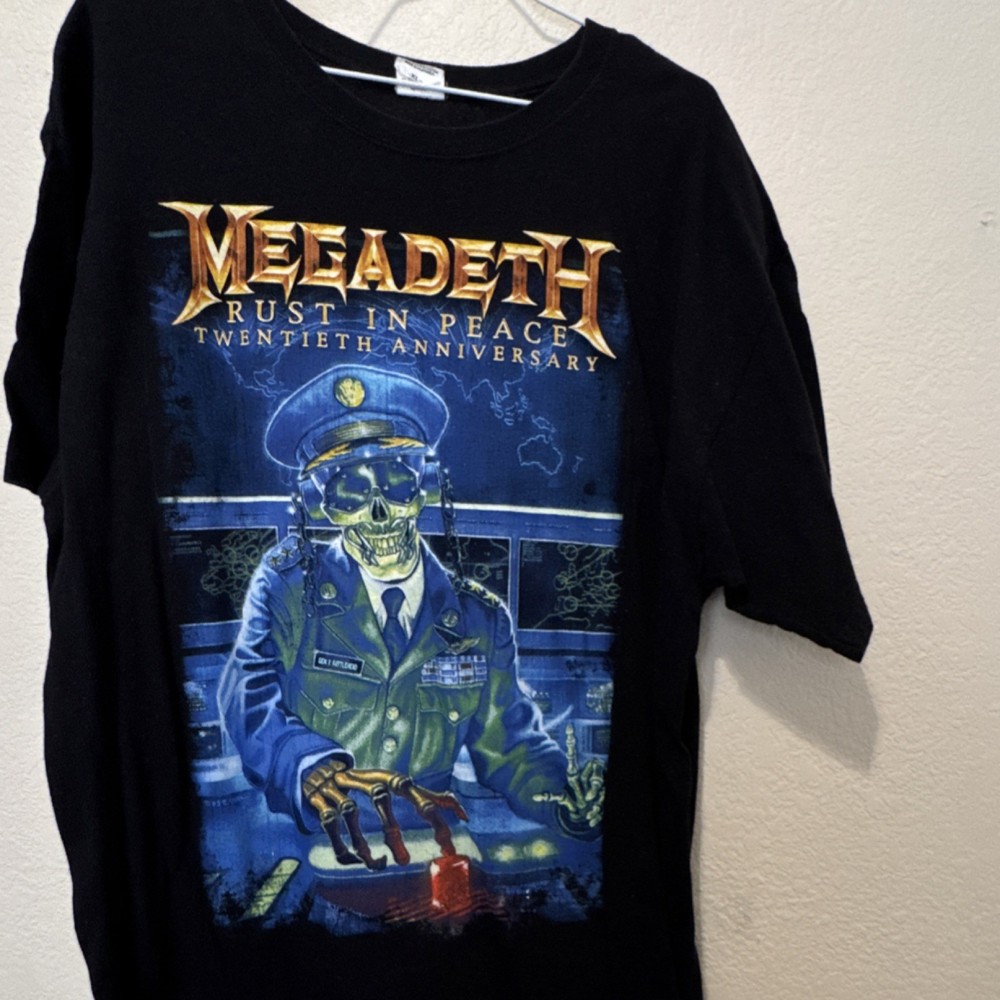 Megadeth 2010 20th Anniversary Rust in Peace Tour Black T-Shirt XL