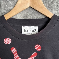 Iceberg Men’s Snoopy Print Shirt Size XL Strap Button Sleeves Black