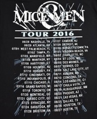 Of Mice & Men Mens 2016 Concert Tour Shirt New S, M