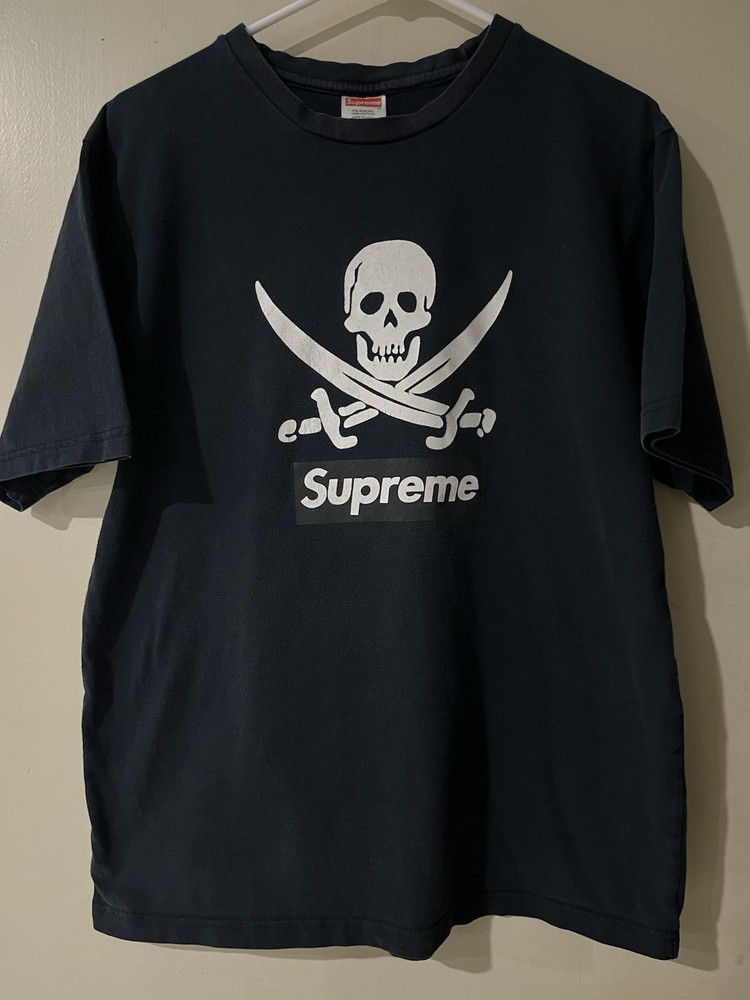 Supreme X Neighborhood 2007 Box Logo Pirate Skull Flag Rebel Without A Pause Leg