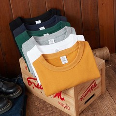 Mens summer fashion white cotton short-sleeved T-shirt pure color
