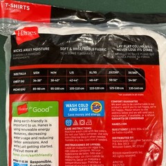Hanes 3-100% Cotton Tagless T-Shirts Soft & Breathable Lay Flat Collar Sz L NWT
