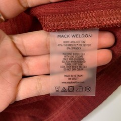 Mack Weldon Shirt Mens Extra Large Ruby Waffle Knit Stretch Cotton Blend Thermal
