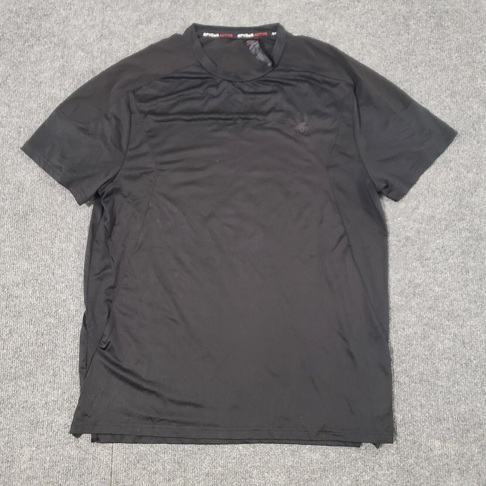 spyder active t shirt mens large pro web poly spandex blend logo