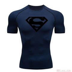 Superman T-shirts Superhero Gym Short Compression Sleeve Tee Tops Shirt Men TOP