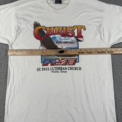 VTG Christ Has Set Us Free Shirt Mens Large St Paul Lutheran Church 90s Jesus