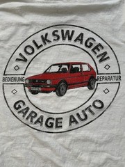 Volkswagen GTI Mk1 T-Shirt Mens Large White VW Euro Garage Repair Graphic Tee