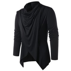 Long Sleeve Casual Cardigans for Men featuring Unique Asymmetric Design