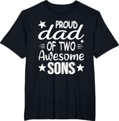 Men Dad of 2 Boys Two Sons Father’s Day T-Shirt