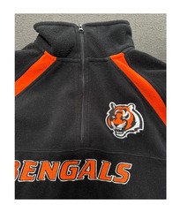 NFL BENGALS LONG SLEEVE/COLLARED NECK/ ZIPPER SWEATSHIRT? SIZE L