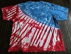 Liquid Blue American Flag Tie Dye USA All Over Print 2XL BIG Red White Blue NWOT