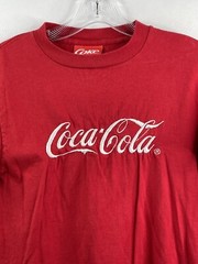 Vintage 80s-90s Coca Cola Classic Red Single Stitch T-shirt Sz M Embroidered