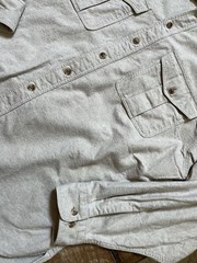 Vtg 90s Eddie Bauer-Oatmeal Chamois Brushed Flannel Button Shirt-Button 2 XXL-T