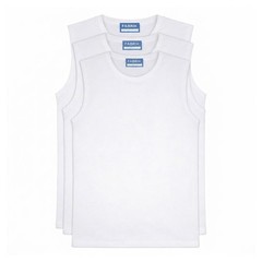 Fabrik Pure Cotton Crew Neck Sleeveless Tee Shirt For Men 3 Pack in 2XL-8XL