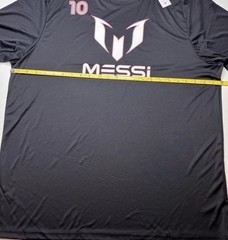 NWT Messi Mens Black Lionel Messi Short Sleeve Athletic Jersey Tee Shirt 2XL