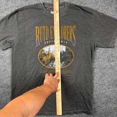 RUTD Explorers California Graphic T-Shirt Mens XL Gray Vintage Wash Nature Tee