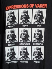 Star Wars Darth Vader Expressions Of Vader Tshirt Mens XL Black Graphic S/S
