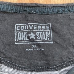 Converse Short Sleeved Henley (Men’s Size XL) • Black & Heathered Gray Shirt