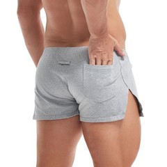 AMY COULEE Mens 3 Inch Cotton Gym Shorts Bodybuilding Lifting Small, Gray