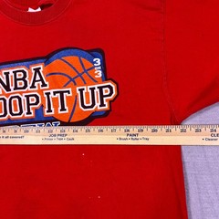 Vintage Fruit of the Loom Mens Red NBA Hoop It Up Crew 3 On 3 T-Shirt Size XL
