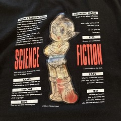 Vintage Tezuka Osamu L Astro Boy Hologram Graphic Tee Shirt Black Mighty Atom